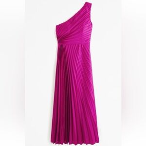 Abercrombie & Fitch Vibrant Pink Pleated Dress